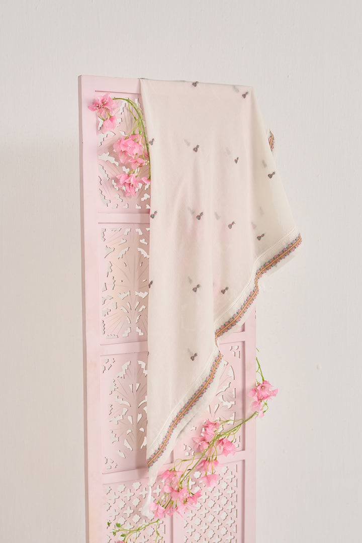 Chikankari summer 26" kora chikankari scarf