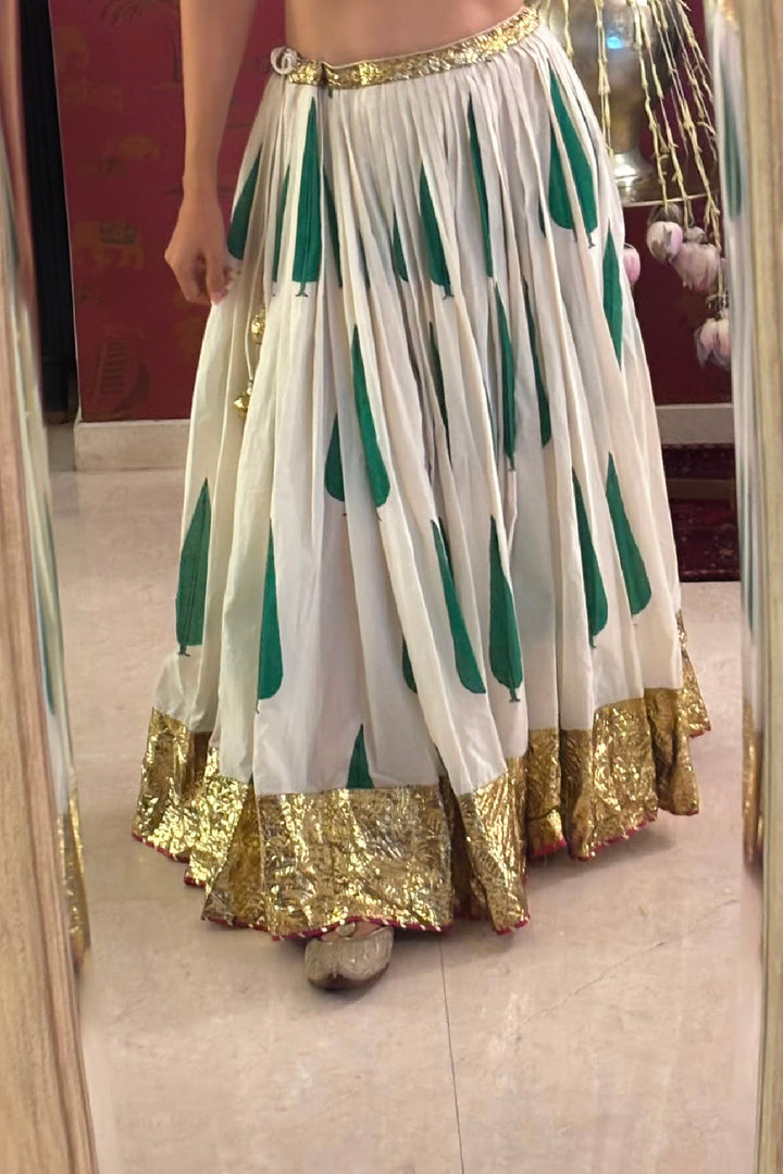 Boota chinar skirt with kurti set of 2