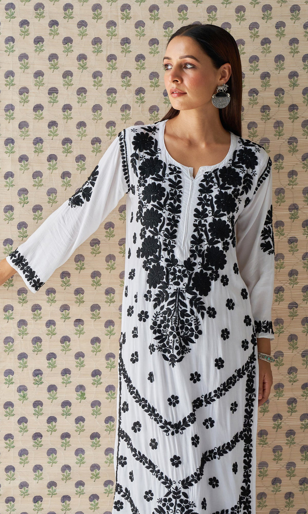 Handcrafted Chikankari White 2PC Kurta-Palazzo Set