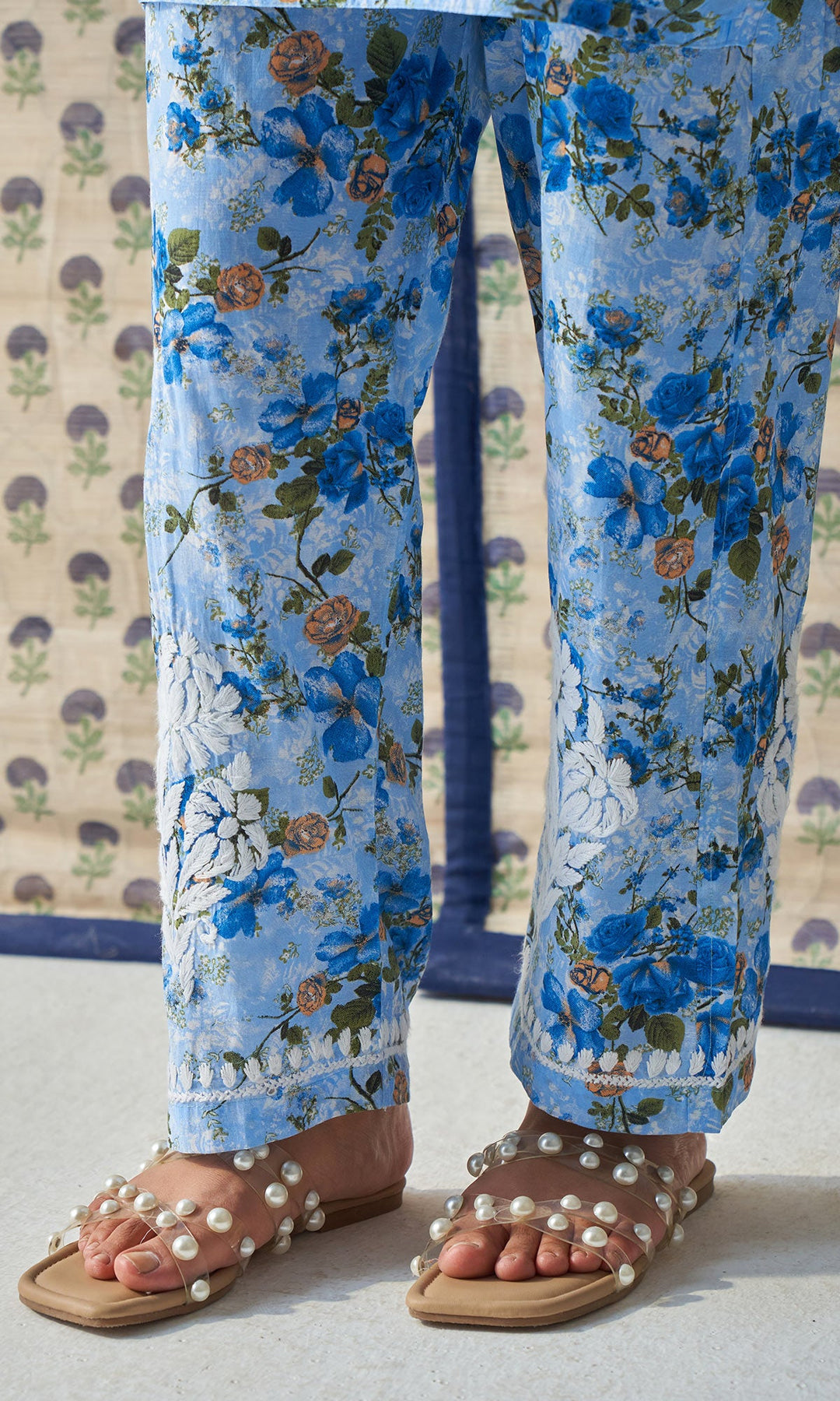 Handcrafted Chikankari Blue Co-ord Set