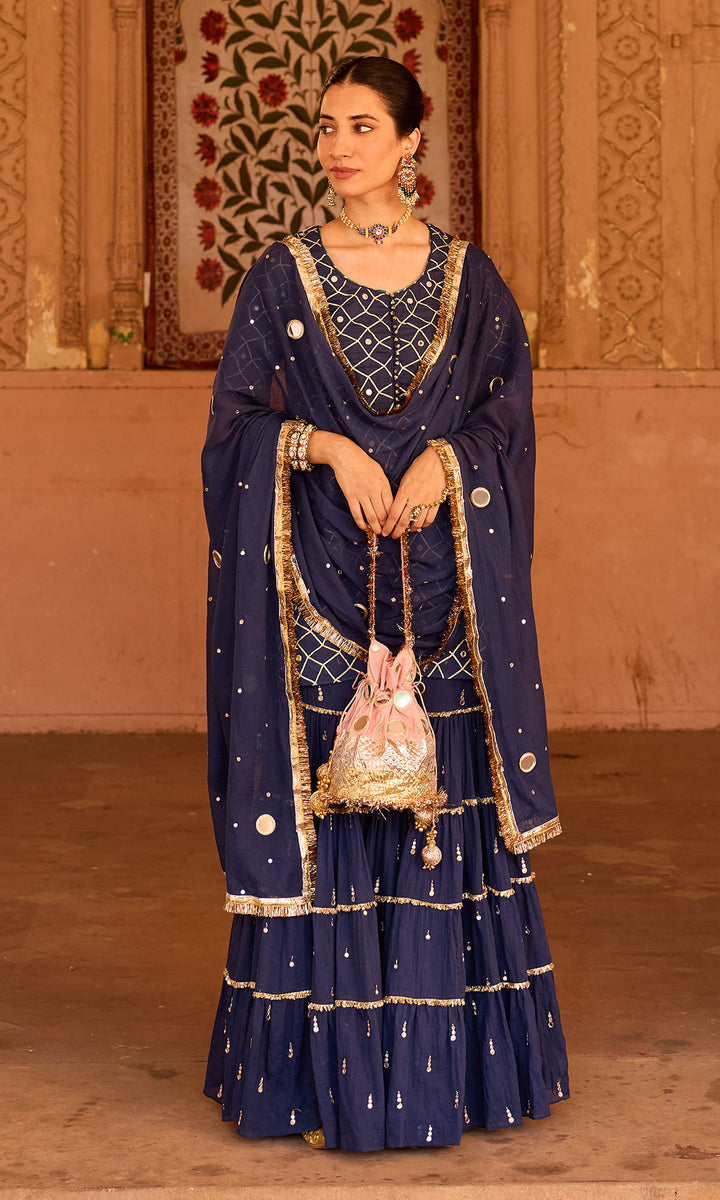 Phillauri-2 navy blue garara set (set of 3)