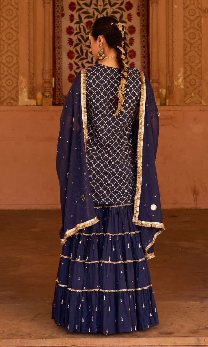 Phillauri-2 navy blue garara set (set of 3)