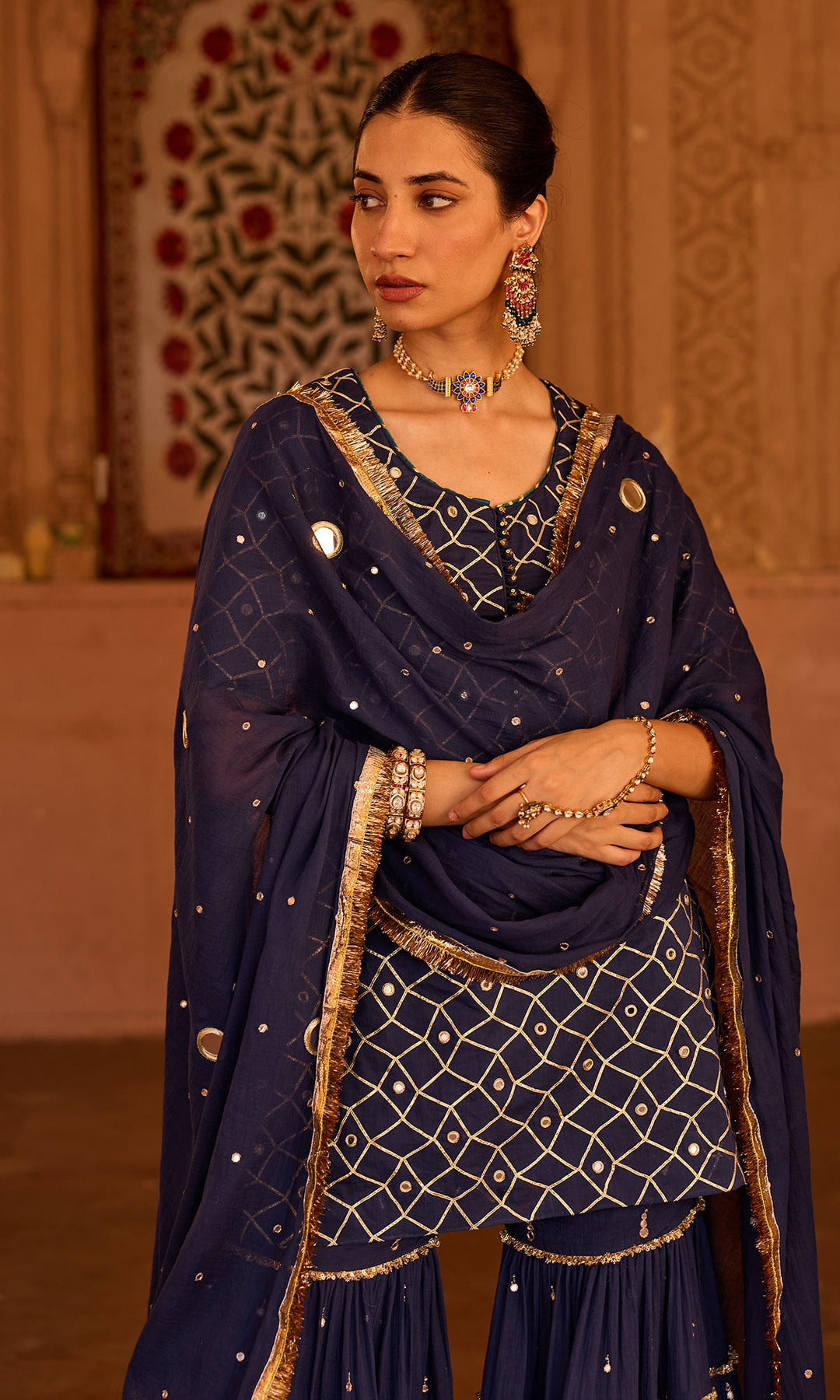 Phillauri-2 navy blue garara set (set of 3)