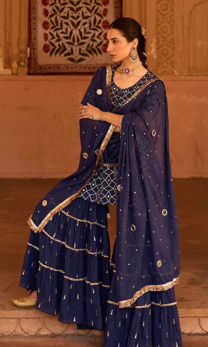 Phillauri-2 navy blue garara set (set of 3)