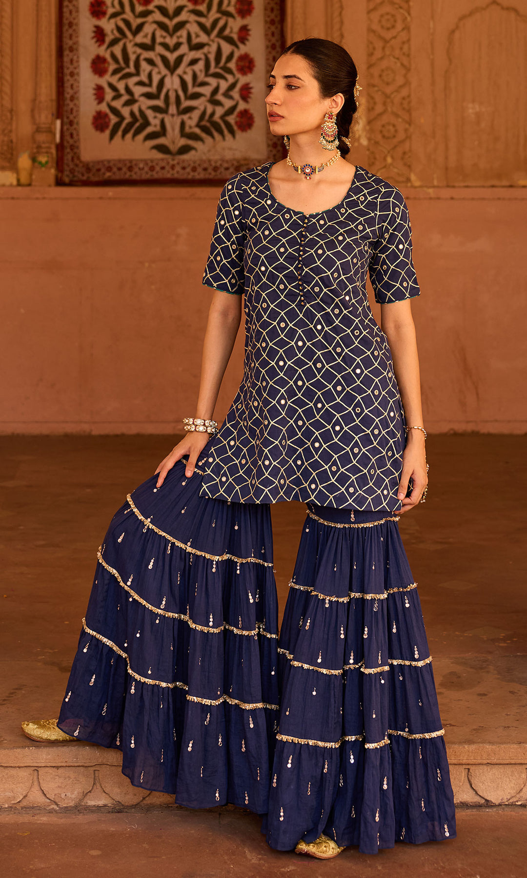 Phillauri-2 navy blue garara set (set of 3)