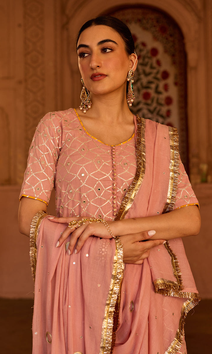 Phillauri-2 dusty pink garara set (set of 3)