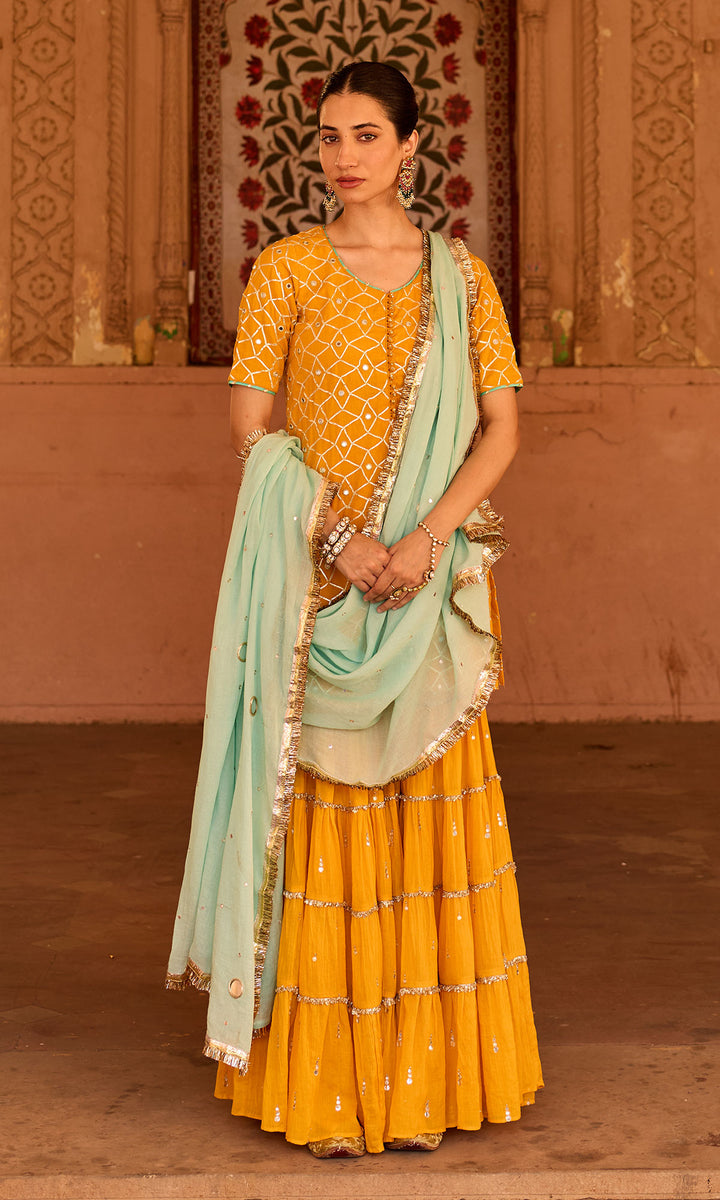 Phillauri-2 mustard yellow garara set (set of 3)