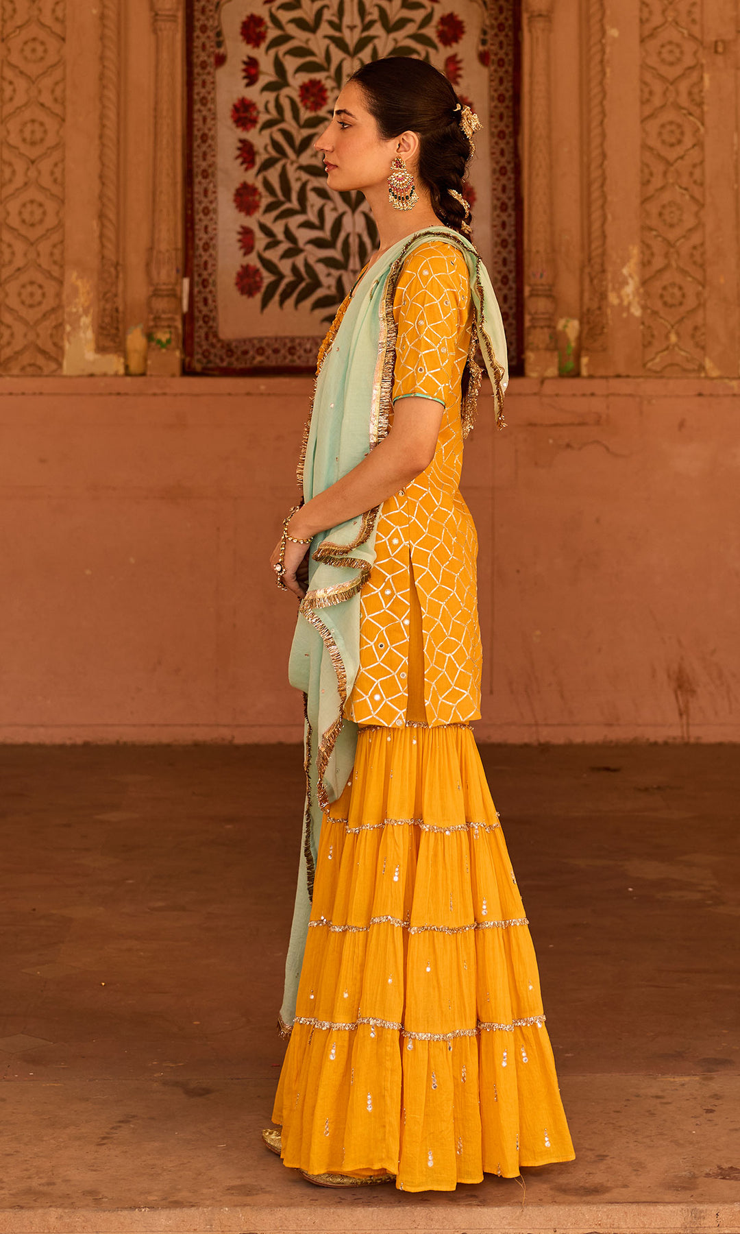 Phillauri-2 mustard yellow garara set (set of 3)