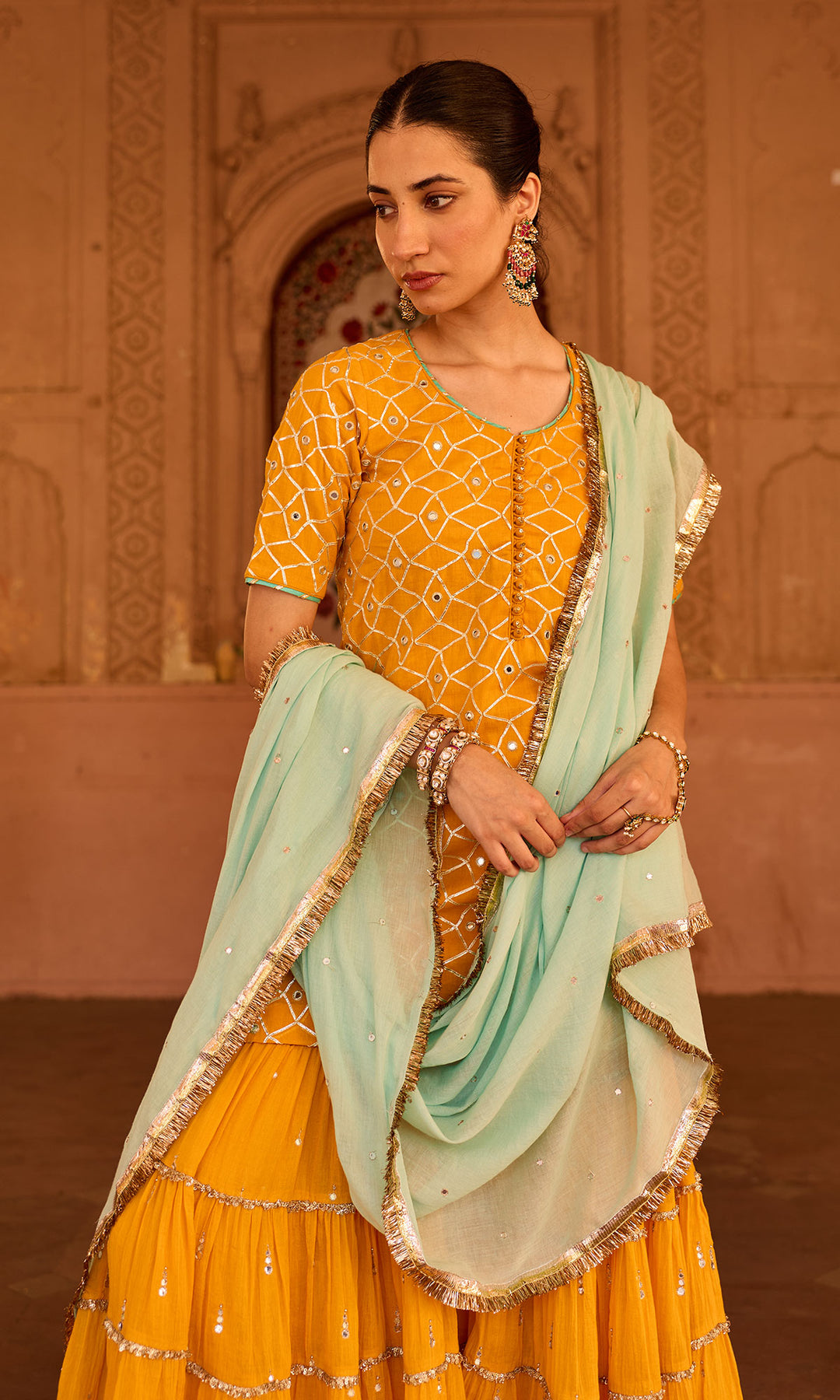 Phillauri-2 mustard yellow garara set (set of 3)