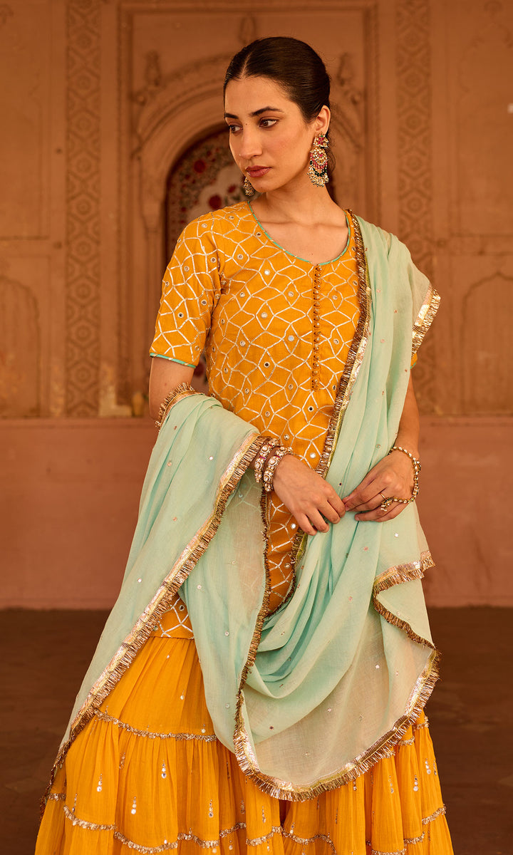 Phillauri-2 mustard yellow garara set (set of 3)