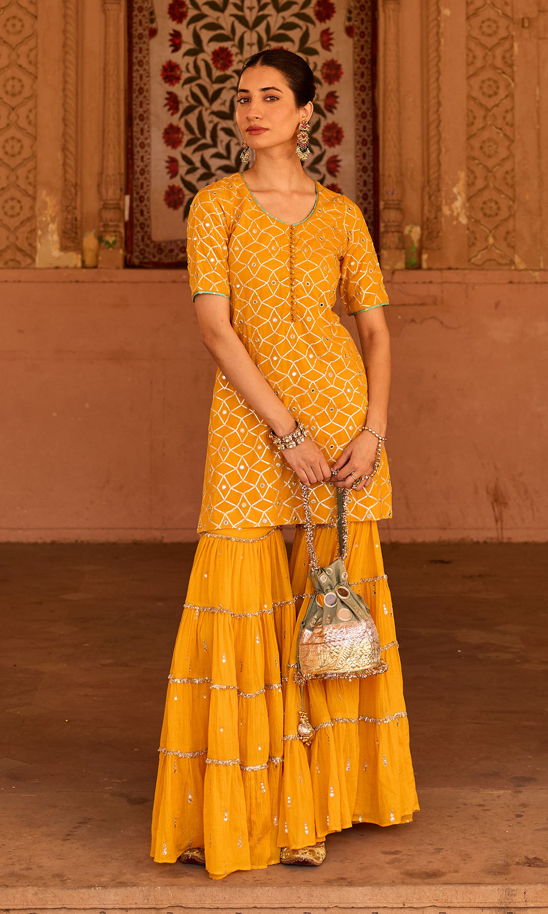 Phillauri-2 mustard yellow garara set (set of 3)