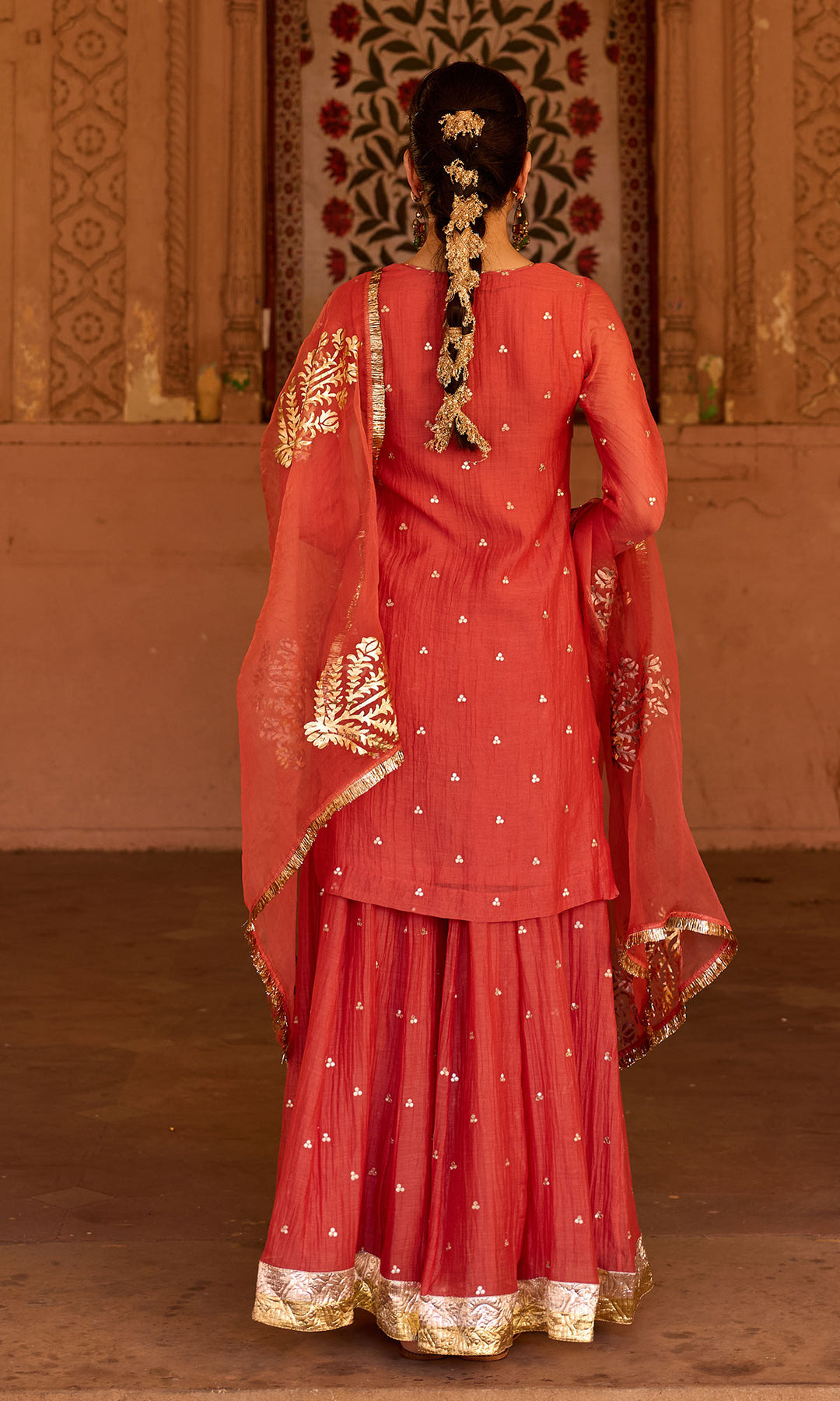 Phillauri 2 rust sharara set (set  of 3)