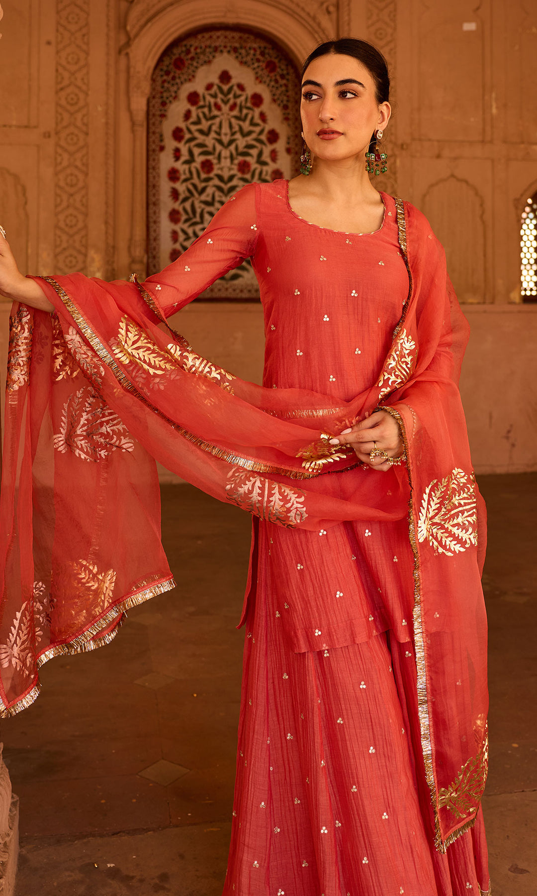 Phillauri 2 rust sharara set (set  of 3)