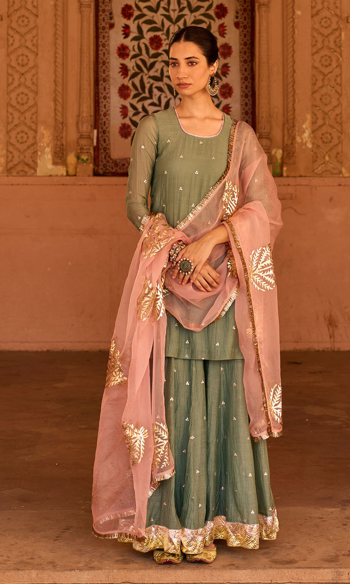 Phillauri 2 ash grey sharara set (set  of 3)