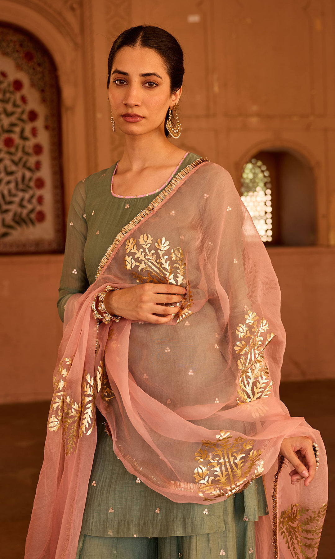 Phillauri 2 ash grey sharara set (set  of 3)