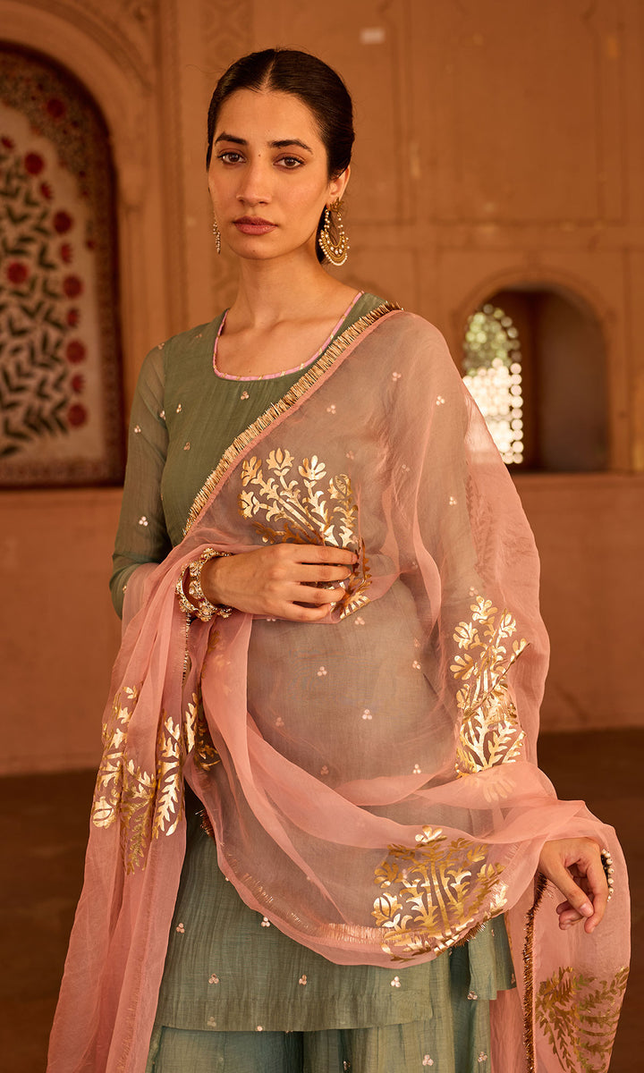 Phillauri 2 ash grey sharara set (set  of 3)