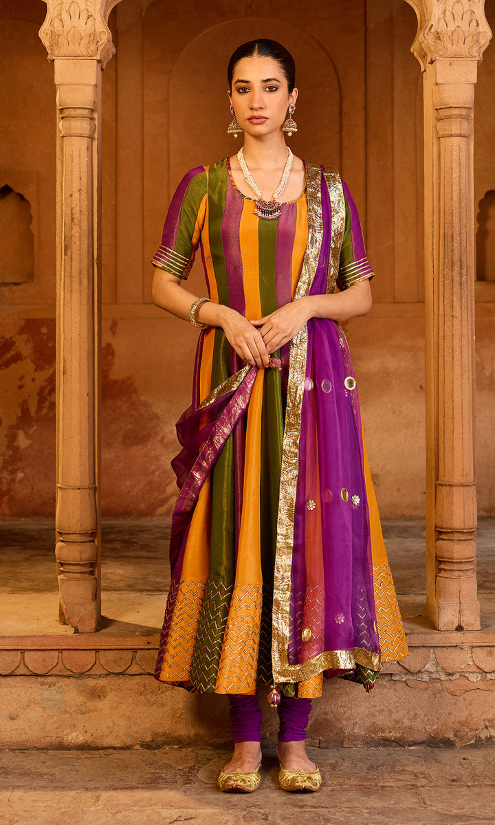 Phillauri 2 multi colour anarkali with chooridar and dupatta (set of 3)