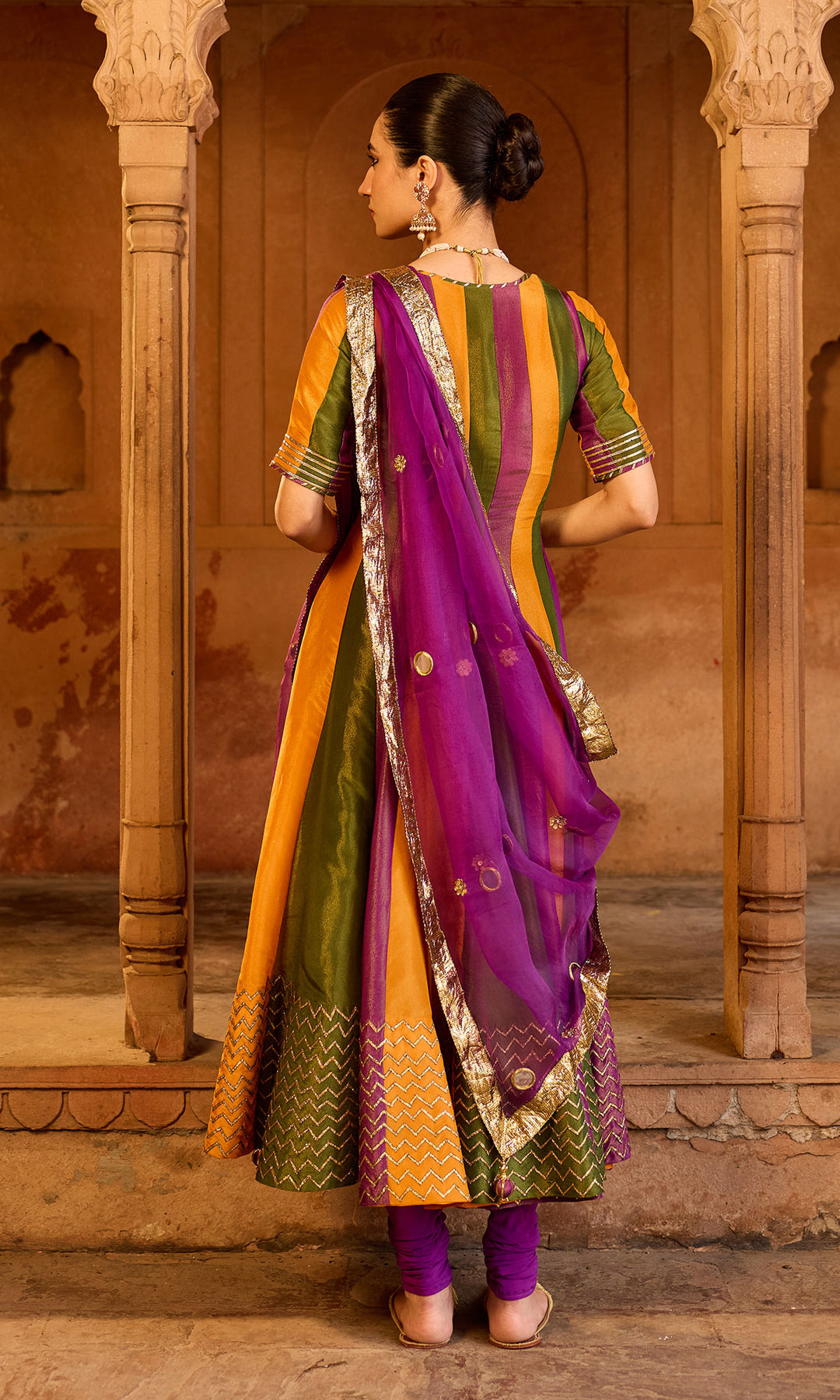 Phillauri 2 multi colour anarkali with chooridar and dupatta (set of 3)