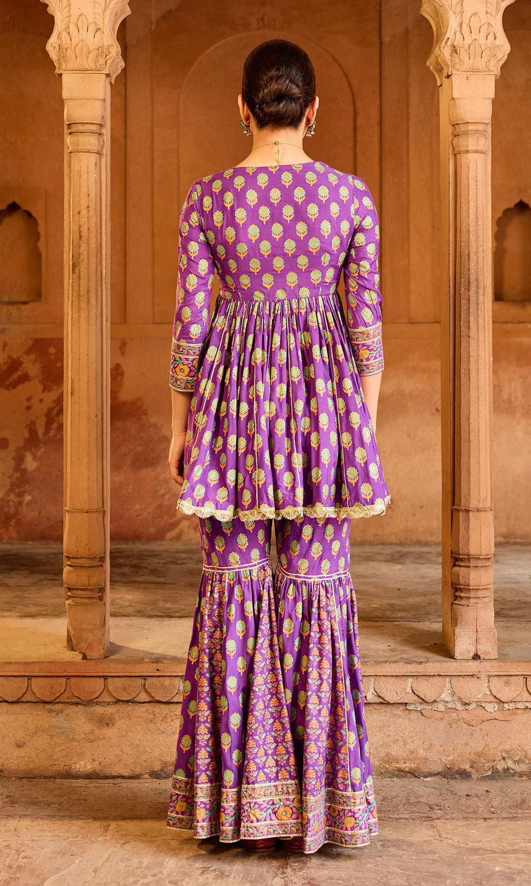 Boond 3.0 Purple Block Printed Garara Set (set of 3)