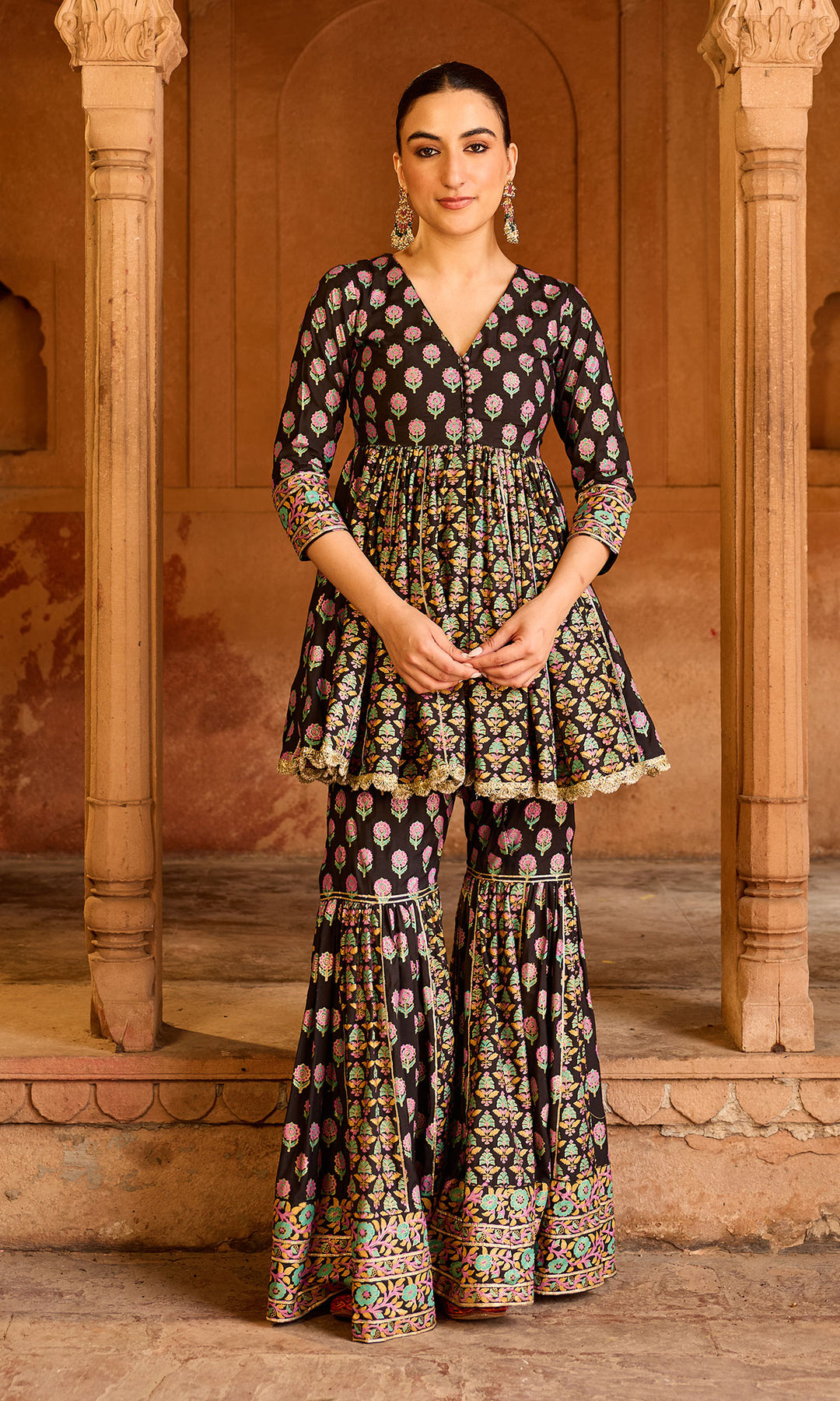 Boond 3.0 Black Block Printed Garara Set (set of 3)