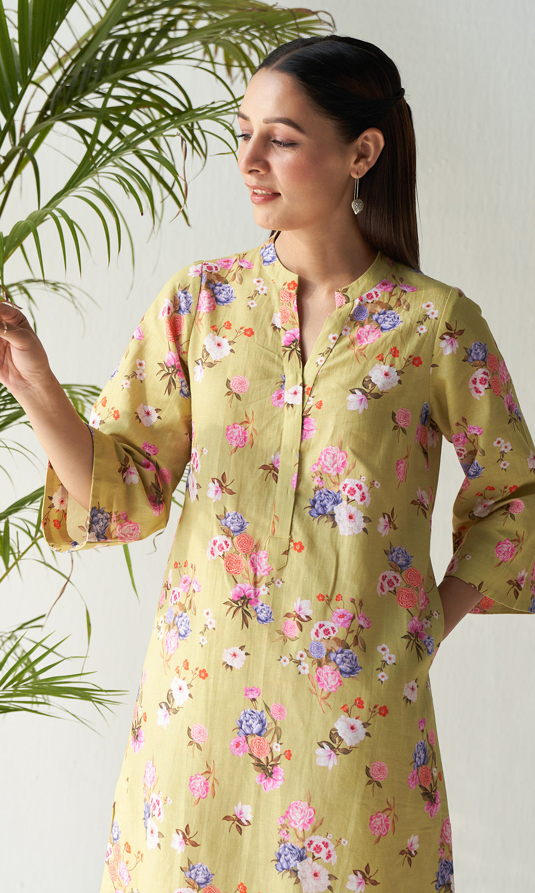 Layla Florals Linen Lime Green Co-Ord (set of 2)