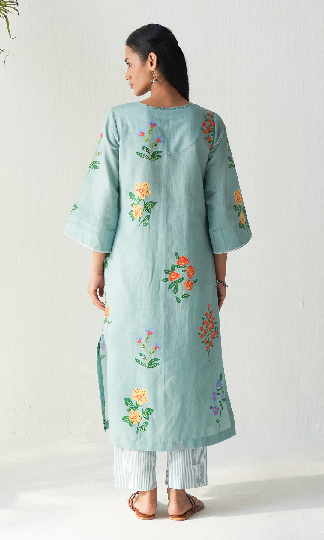 Layla Florals Linen Sage Green Co-ord (set of 2)