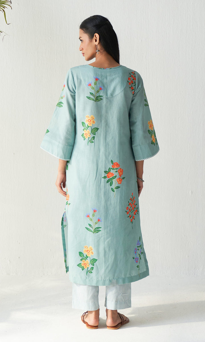 Layla Florals Linen Sage Green Co-ord (set of 2)