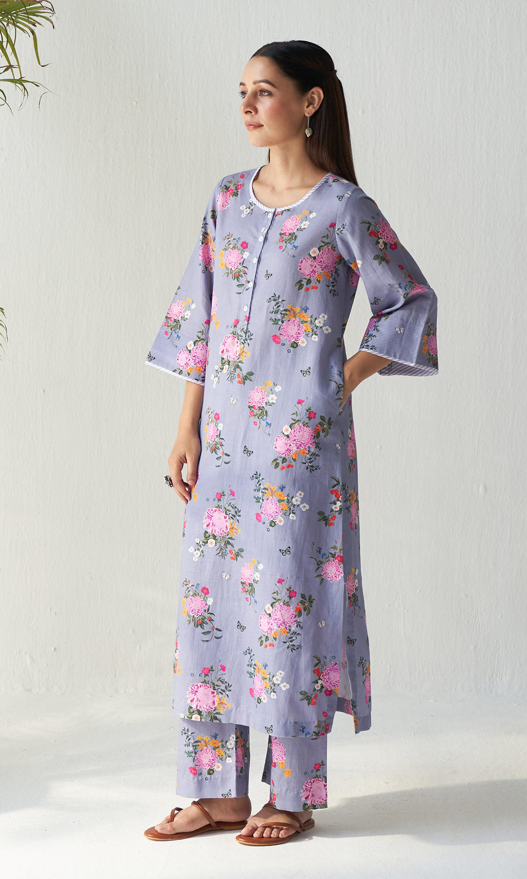 Layla Florals Linen Lilac Co-Ord (set of 2)