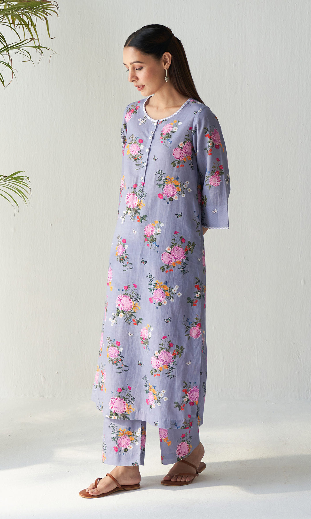 Layla Florals Linen Lilac Co-Ord (set of 2)