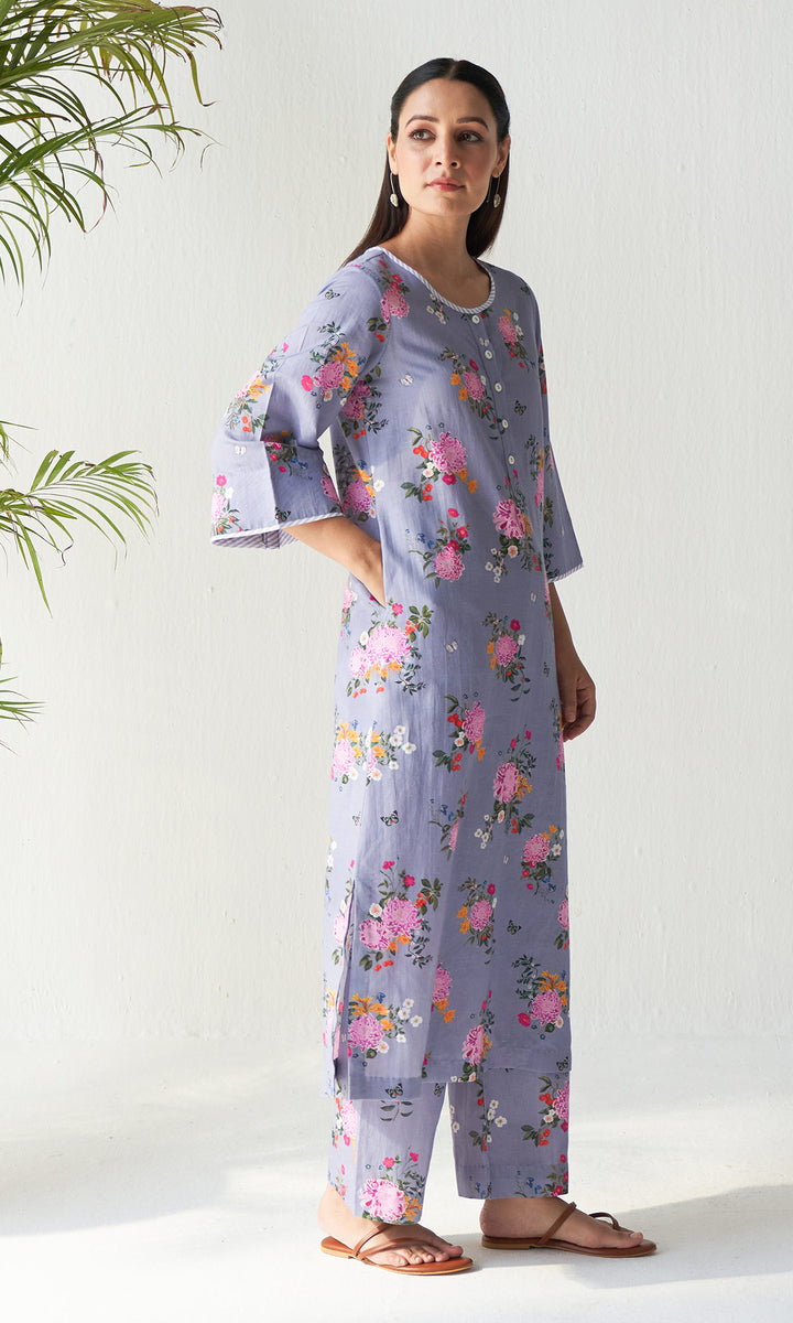 Layla Florals Linen Lilac Co-Ord (set of 2)