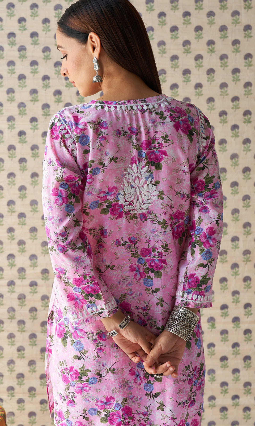 Handcrafted Chikankari Pink Co-ord Set