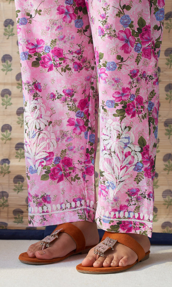 Handcrafted Chikankari Pink Co-ord Set