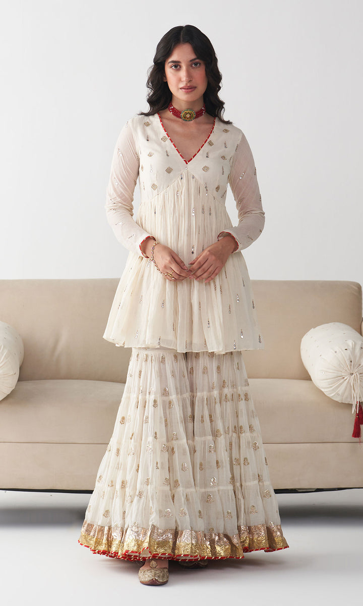 Ishq Off White Garara Set ( Set of 3)