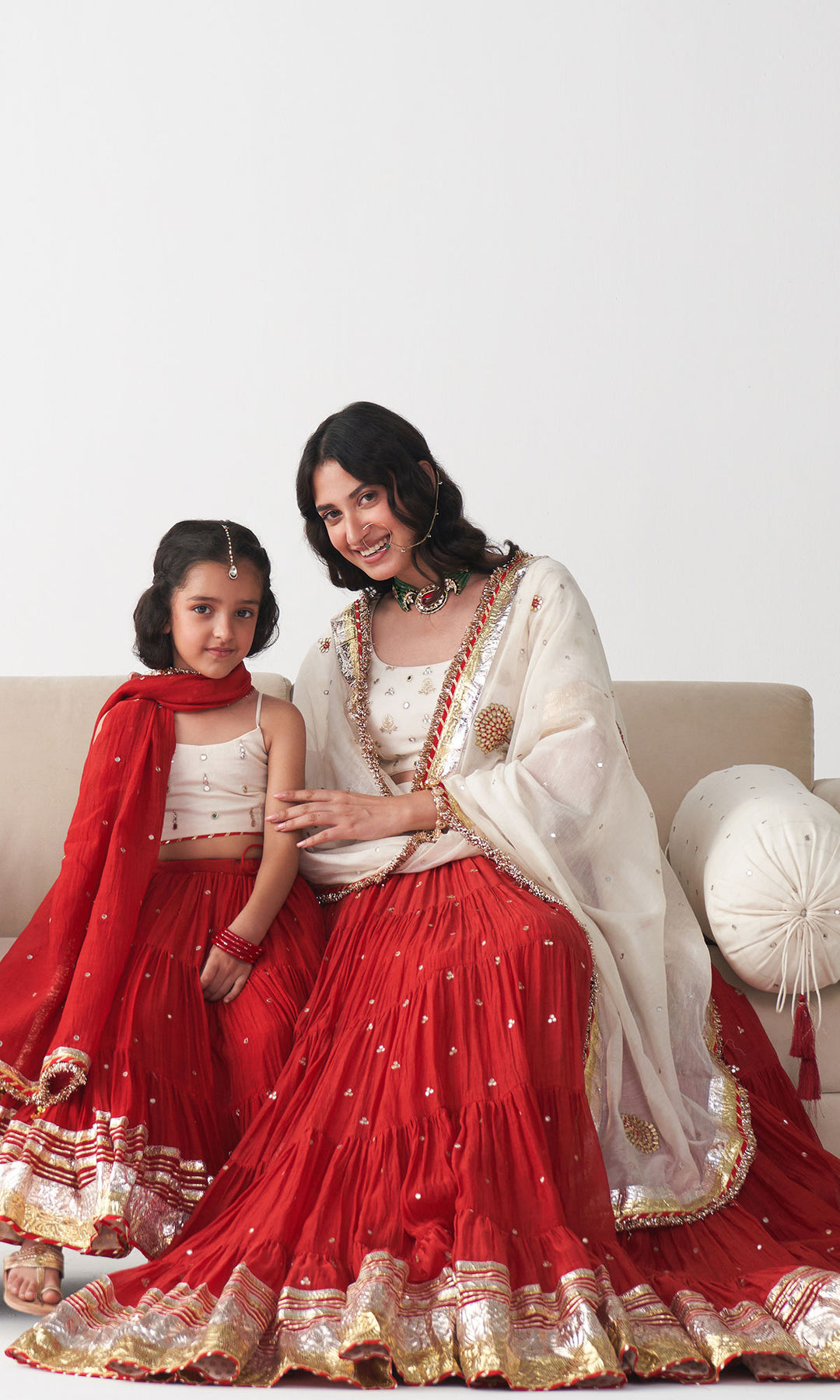 Ishq Red lehanga with blouse and dupatta (set o 3)