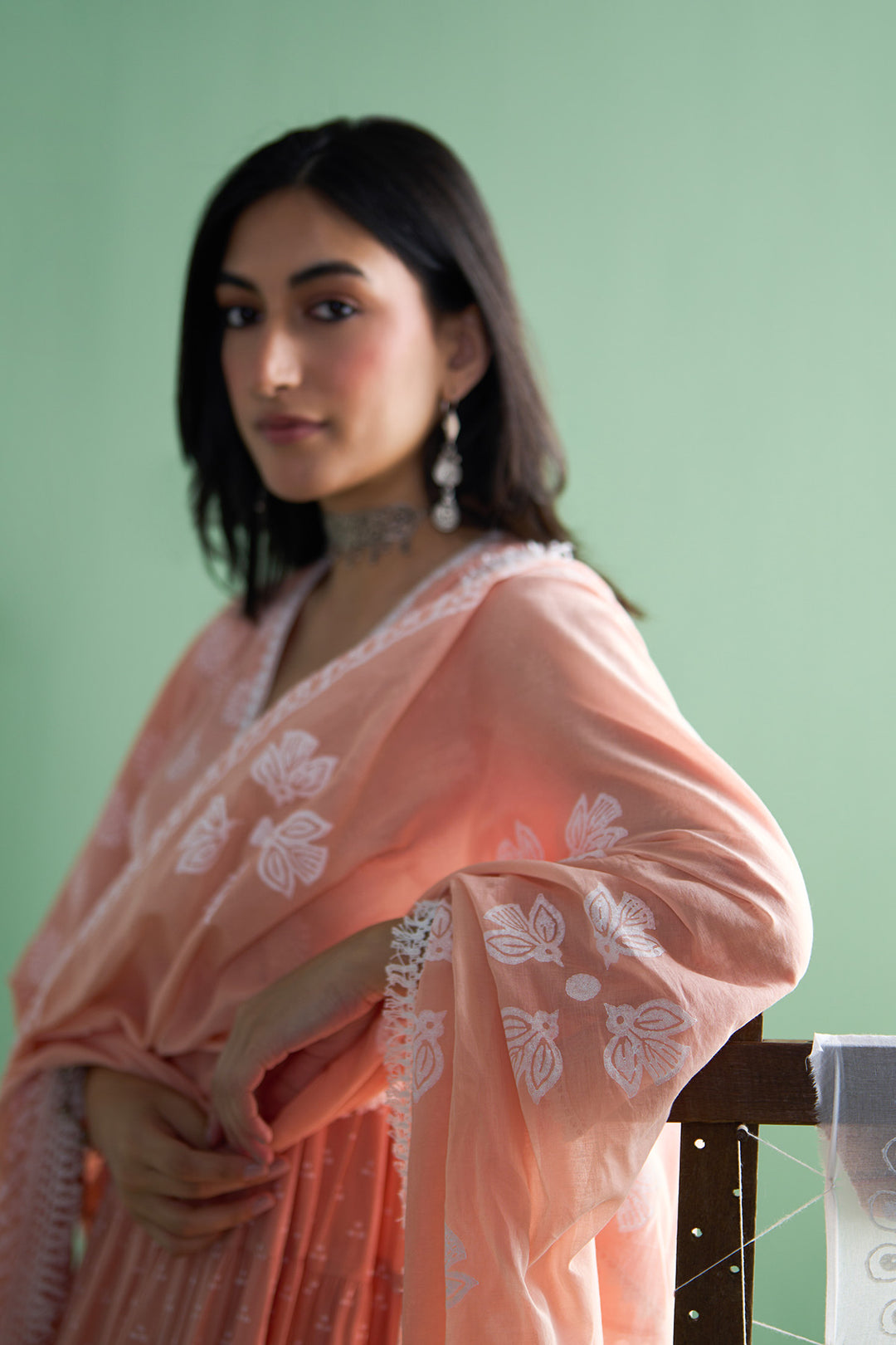 Chhaya Vol 2 Orange Long yoke gather anarkali with palazzo and dupatta (set of 3)