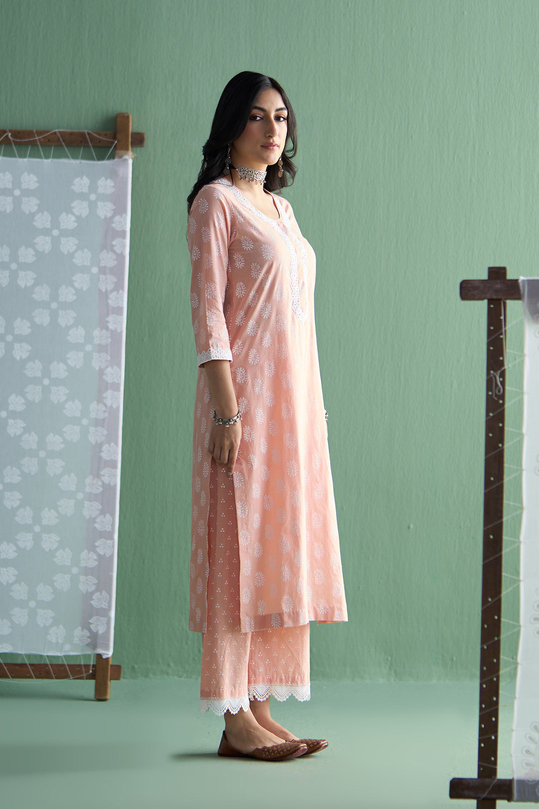 Chhaya Vol 2 Orange Paisley straight kurta with palazzo and dupatta (set of 3)
