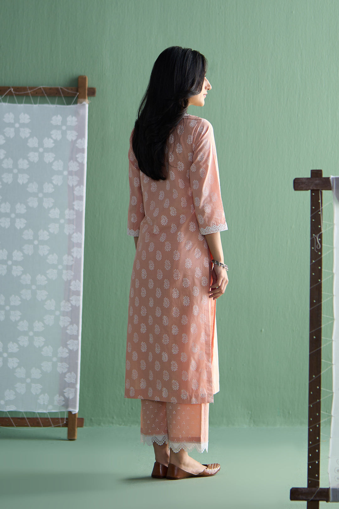 Chhaya Vol 2 Orange Paisley straight kurta with palazzo and dupatta (set of 3)