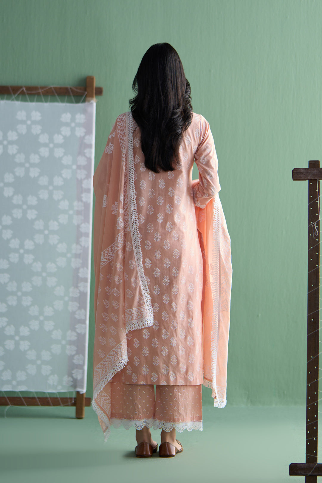 Chhaya Vol 2 Orange Paisley straight kurta with palazzo and dupatta (set of 3)