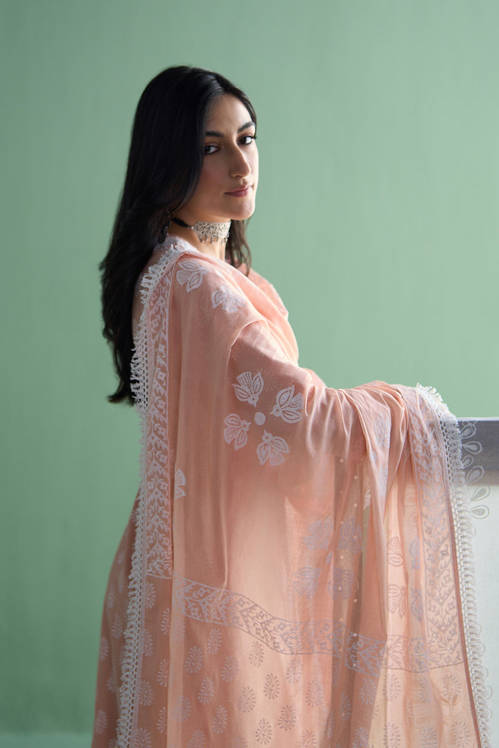 Chhaya Vol 2 Orange Bird print dupatta only