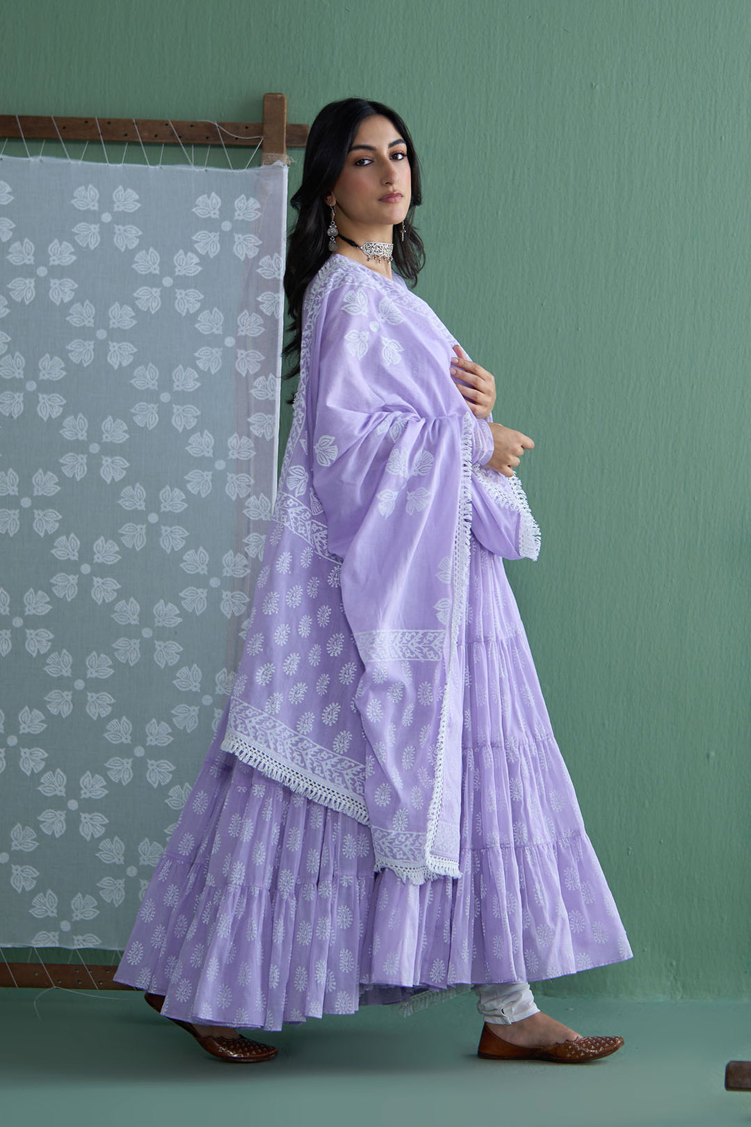 Chhaya Vol 2 Lilac Bird print dupatta only