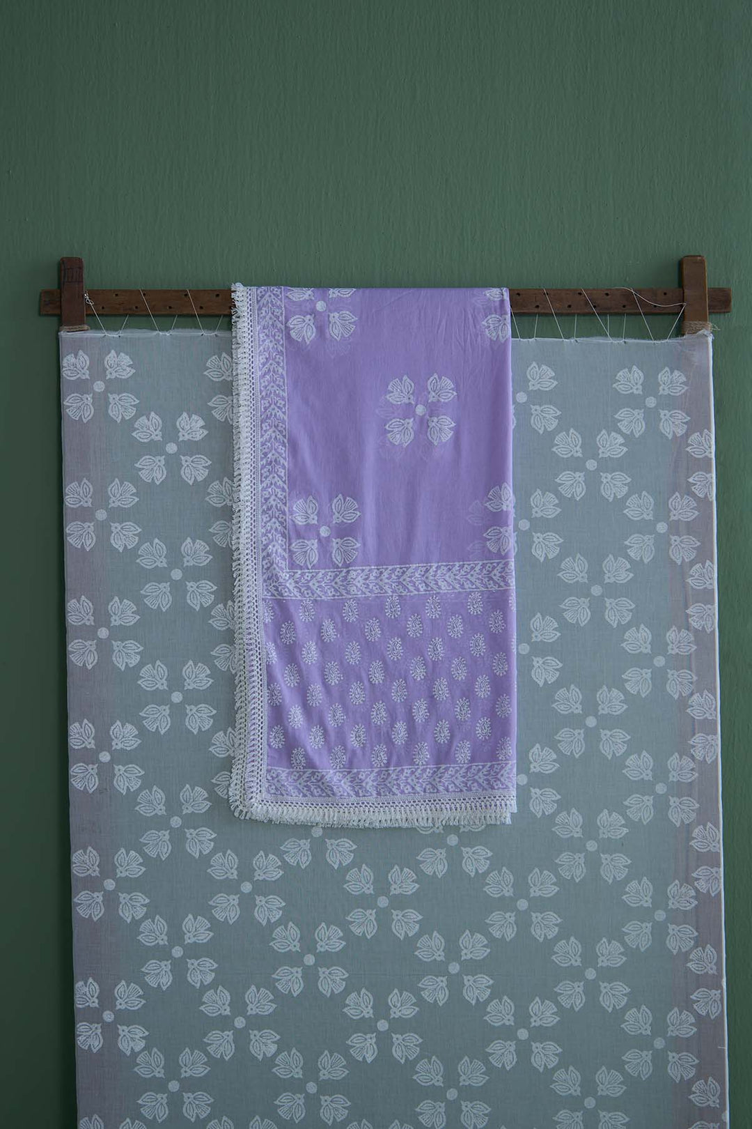Chhaya Vol 2 Lilac Tiered anarkali with chooridar and dupatta (set of 3)