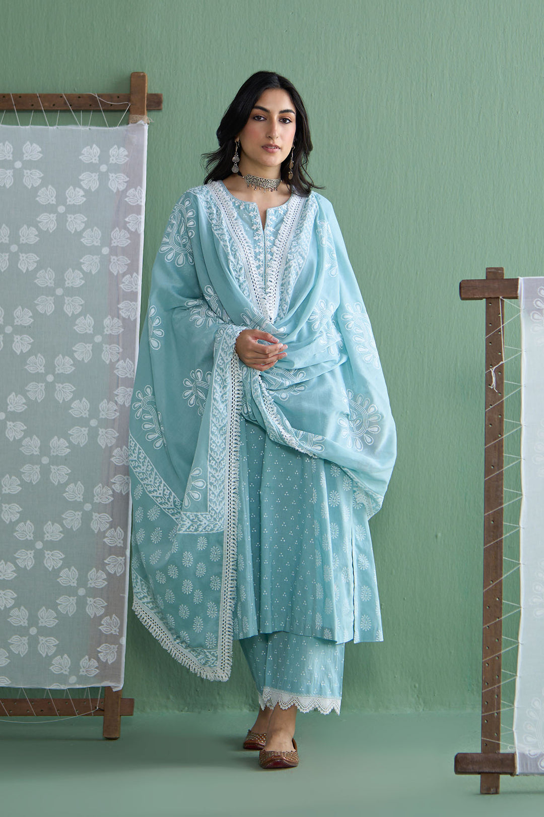 Chhaya Vol 2 Turquoise Paisley dupatta