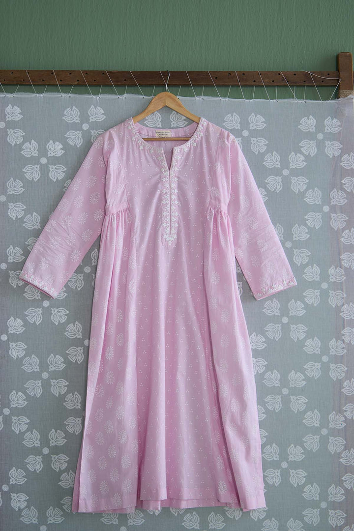 Chhaya Vol 2 Pink Side gather kurta with palazzo and printed dupatta (set of 3)