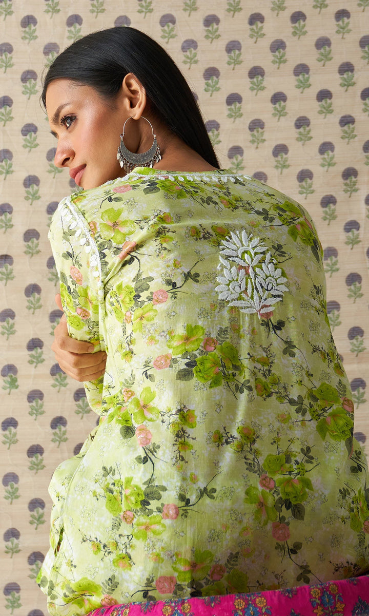 Handcrafted Chikankari Green Co-ord Set