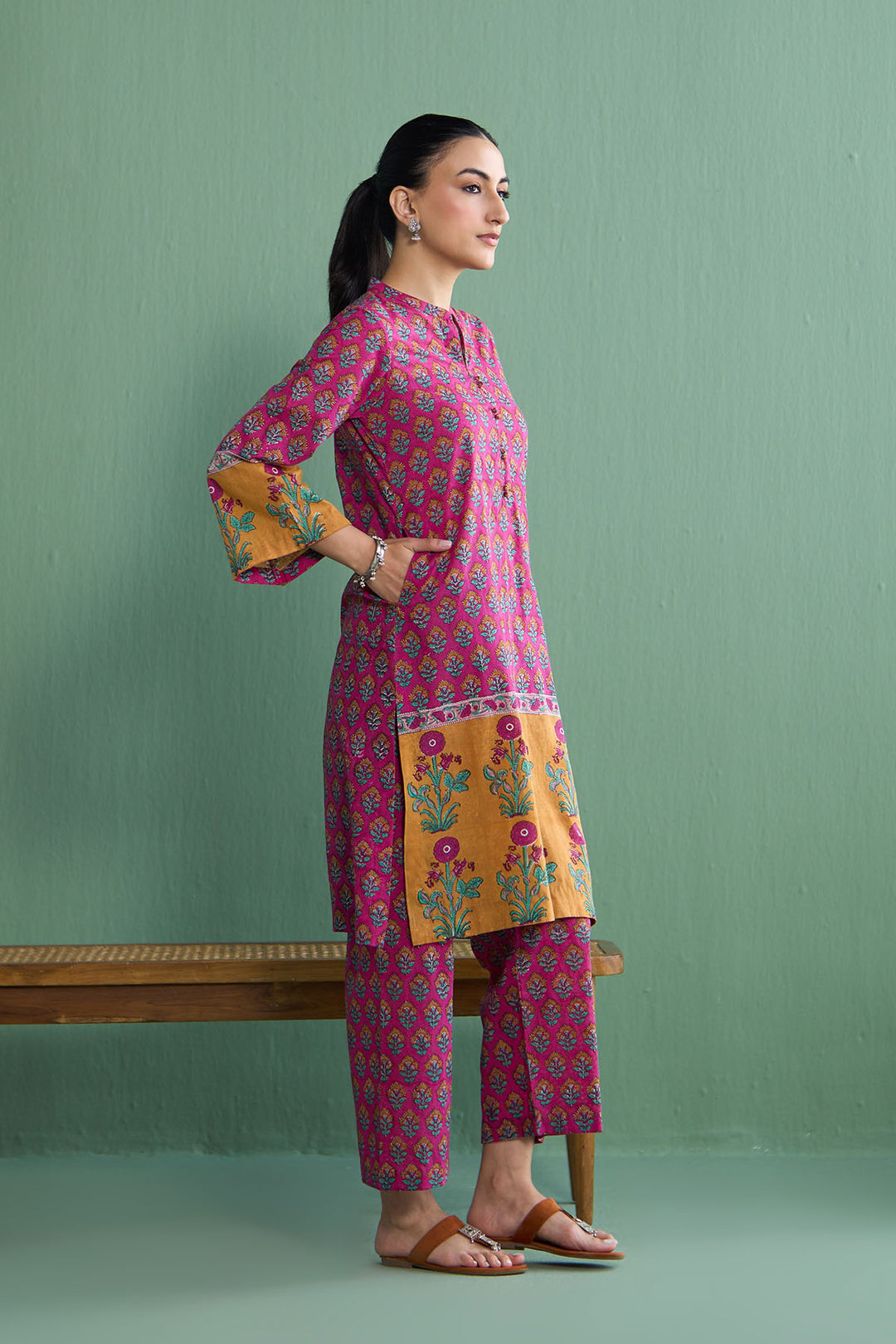 Mughal Summer Pink Co- Ord Set