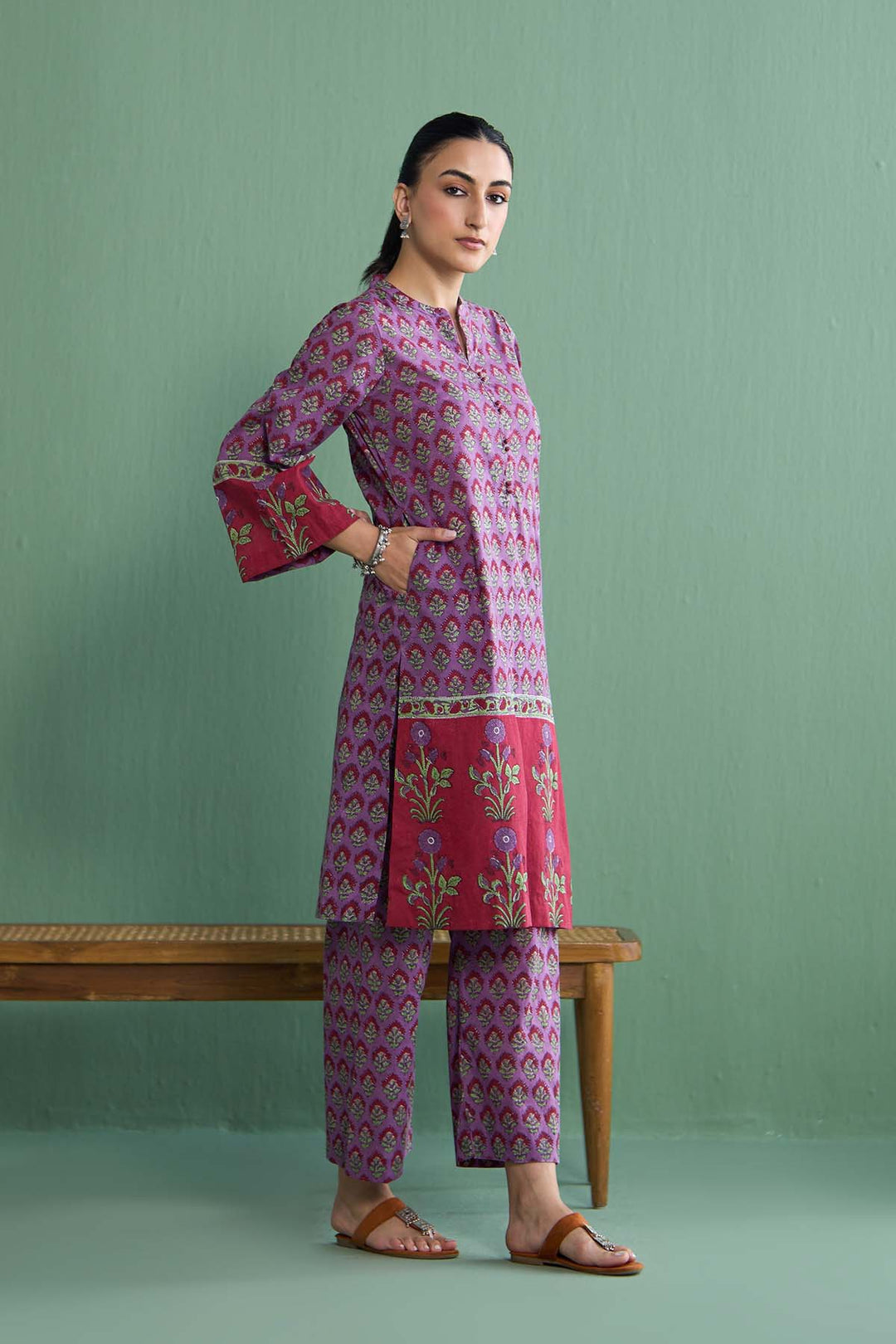Mughal Summer Purple Co- Ord Set