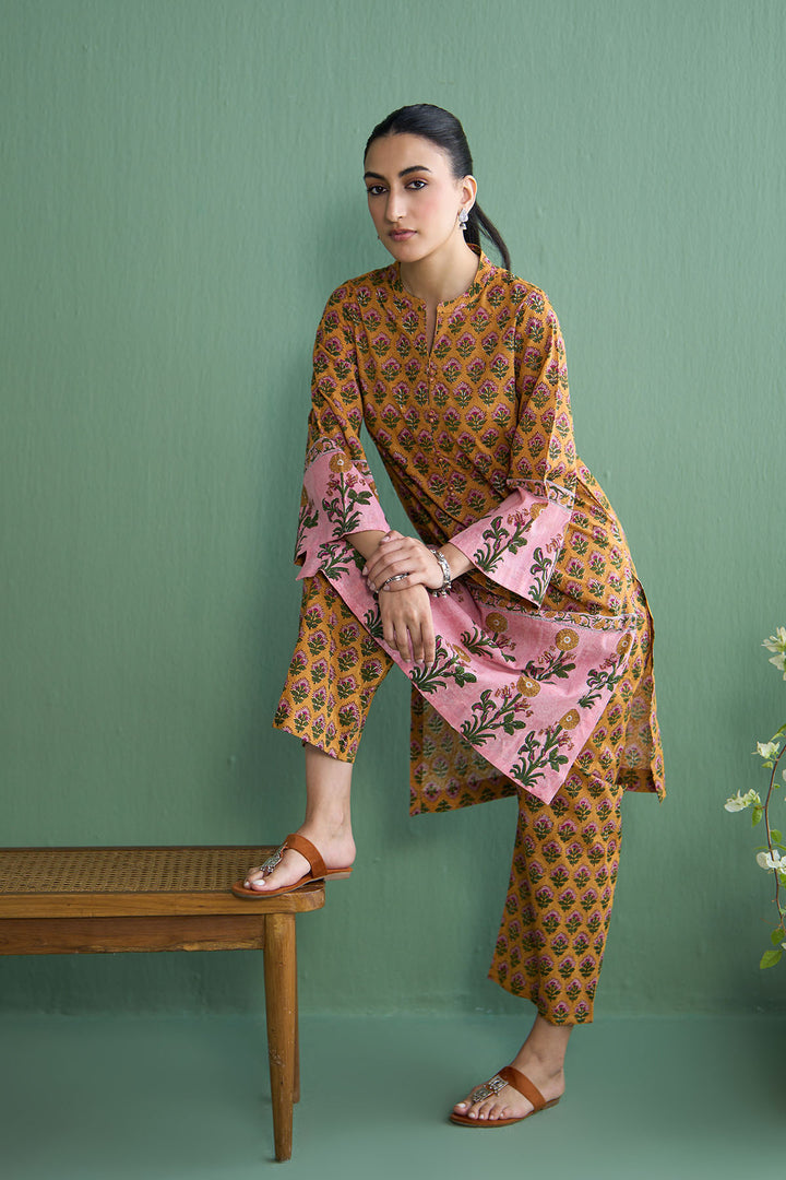 Mughal Summer Mustard Co- Ord Set