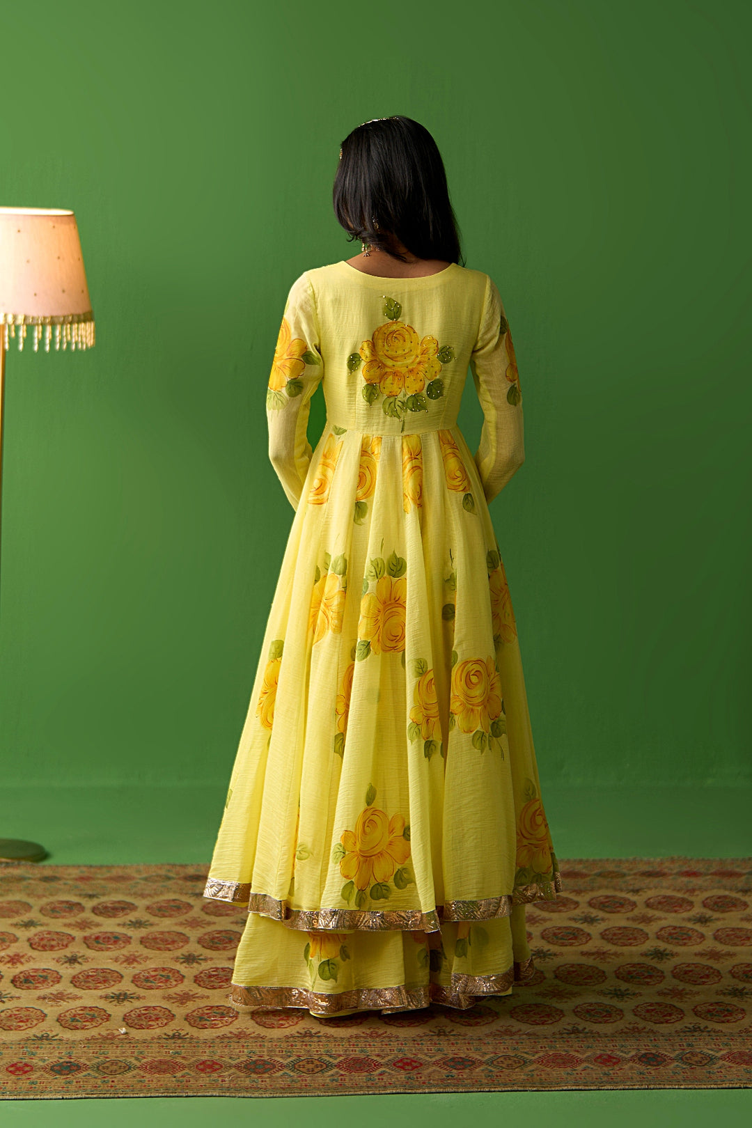 Sirat Vol. 2 Mustard All Over Floral Organza Hand Painted Duaptta