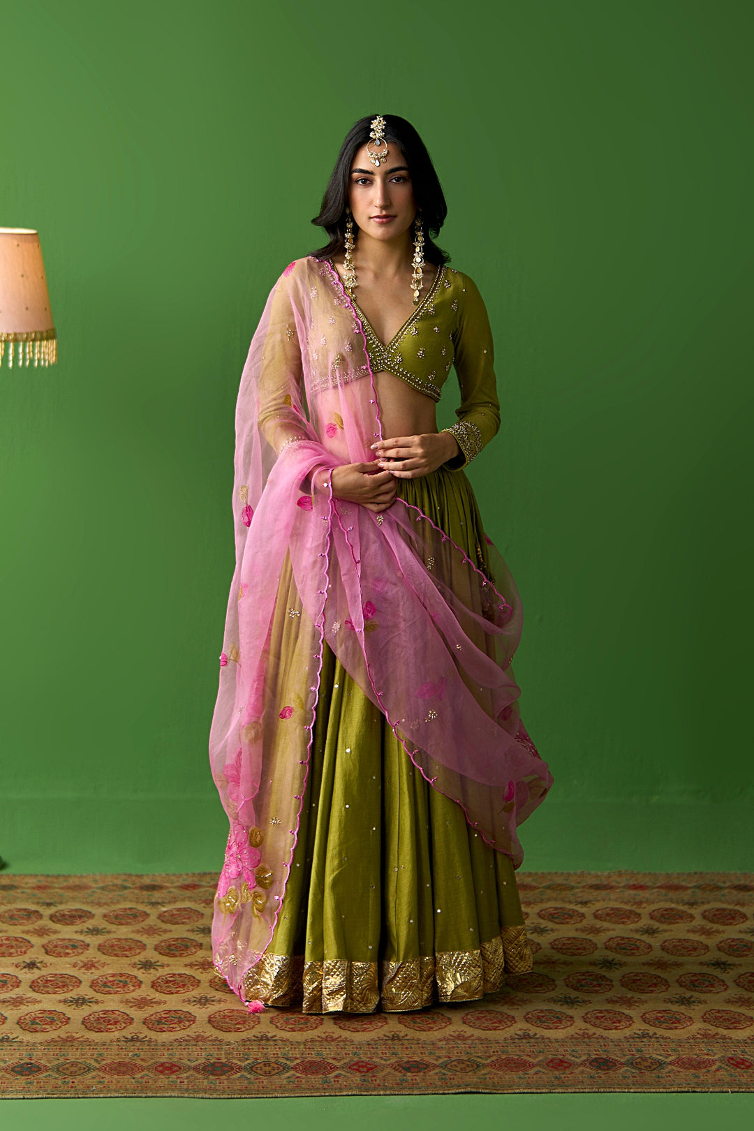 Sirat Vol. 2 Rose Pink Floral Hand Painted Dupatta