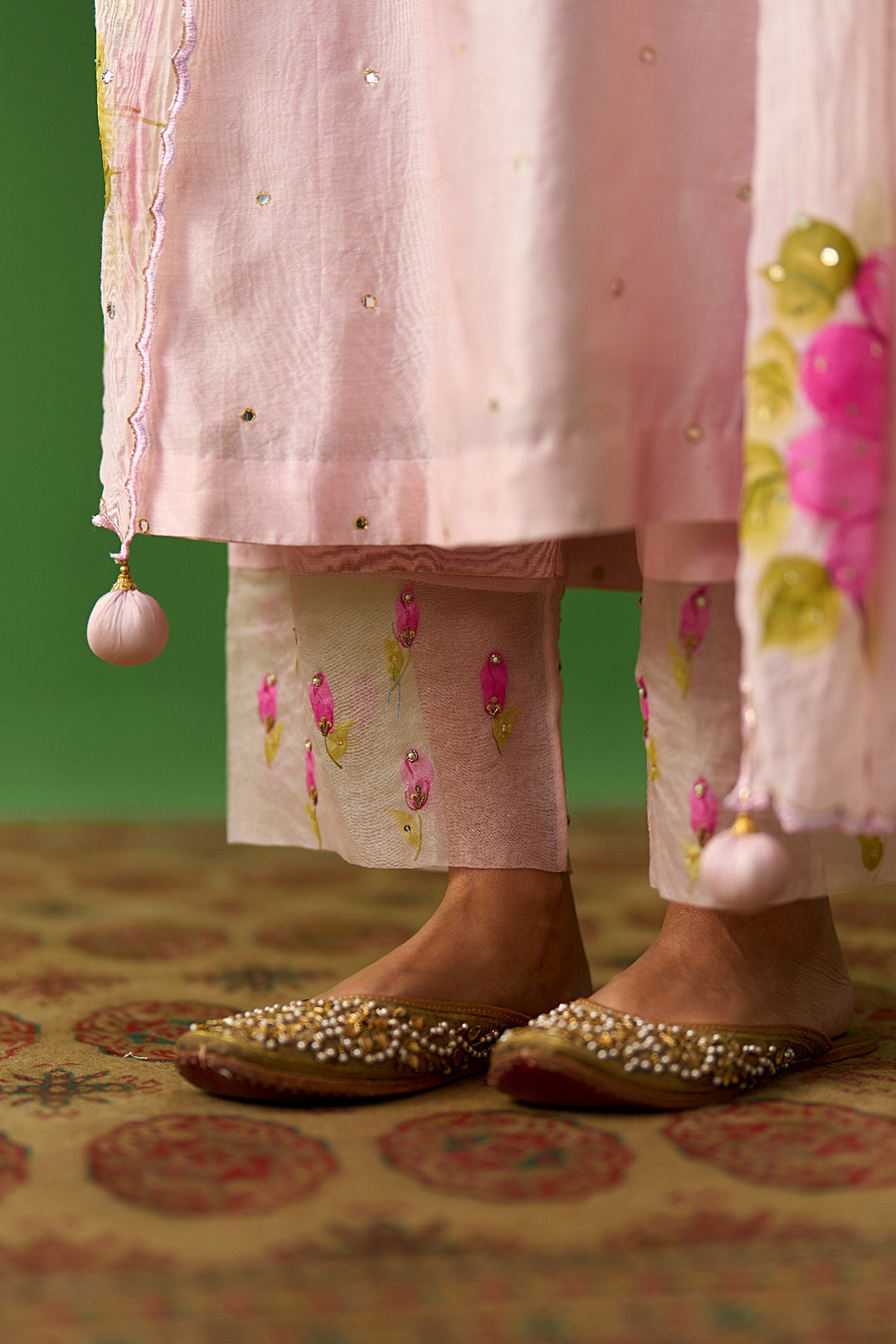Sirat Vol. 2 Soft Pink Chanderi Hand Painted Dupatta